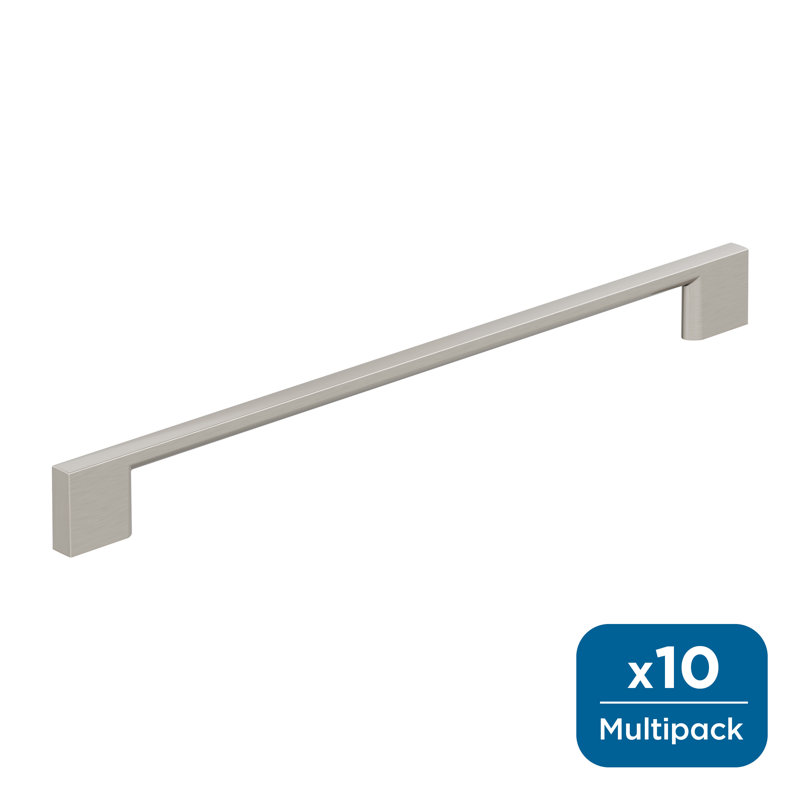 Poignée d'armoire en nickel satiné 10-1 / 16 po (256 mm) Cityscape - paquet de 10, Nickel satiné