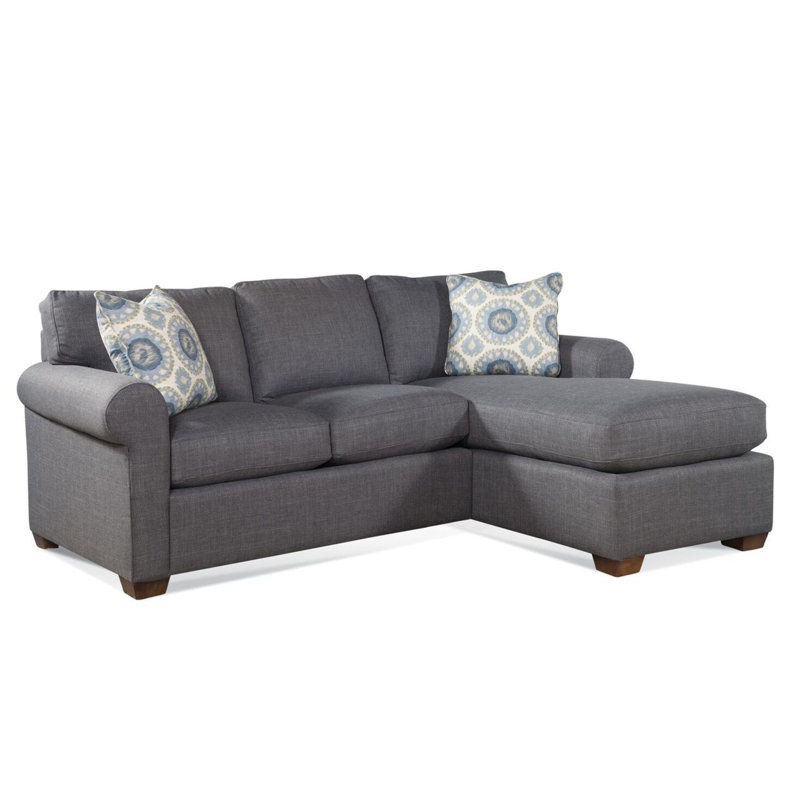 Bedford Sectional, Green Performance Fabric; 0851-54, Frost White, Right Hand Facing
