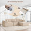 Canapé modulaire 3 pièces sans assemblage en velours côtelé luxueux - Siège profond avec méridienne à combinaison libre-1552696076