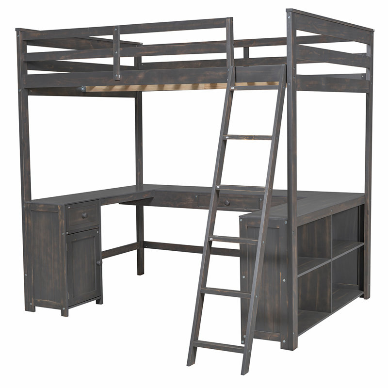 Keano Slat Bed, Full / Double, Antique Brown