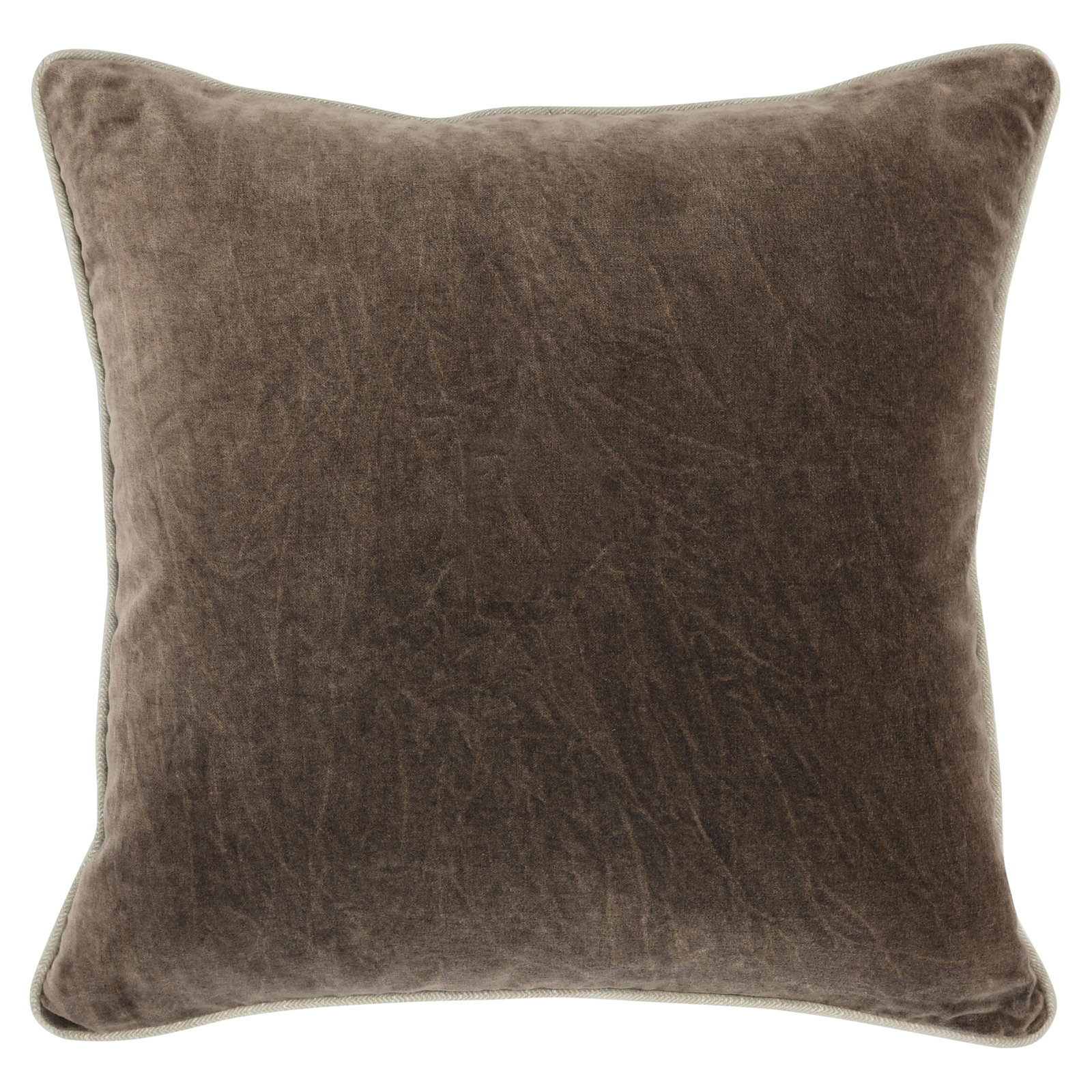 Goodall Cotton Throw Pillow, Brown, Square 22"