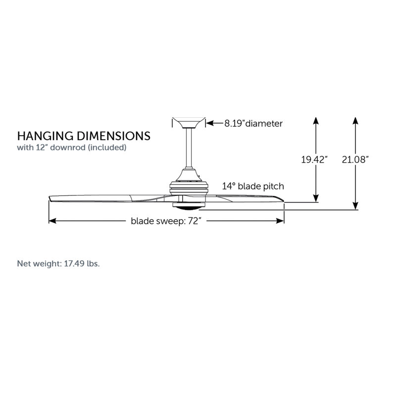 Spitfire DC Custom Indoor/Outdoor Ceiling Fan DC Motor - Galvanized, Galvanized