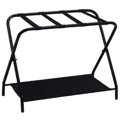 Porte-bagages pliable en métal avec tablette de rangement