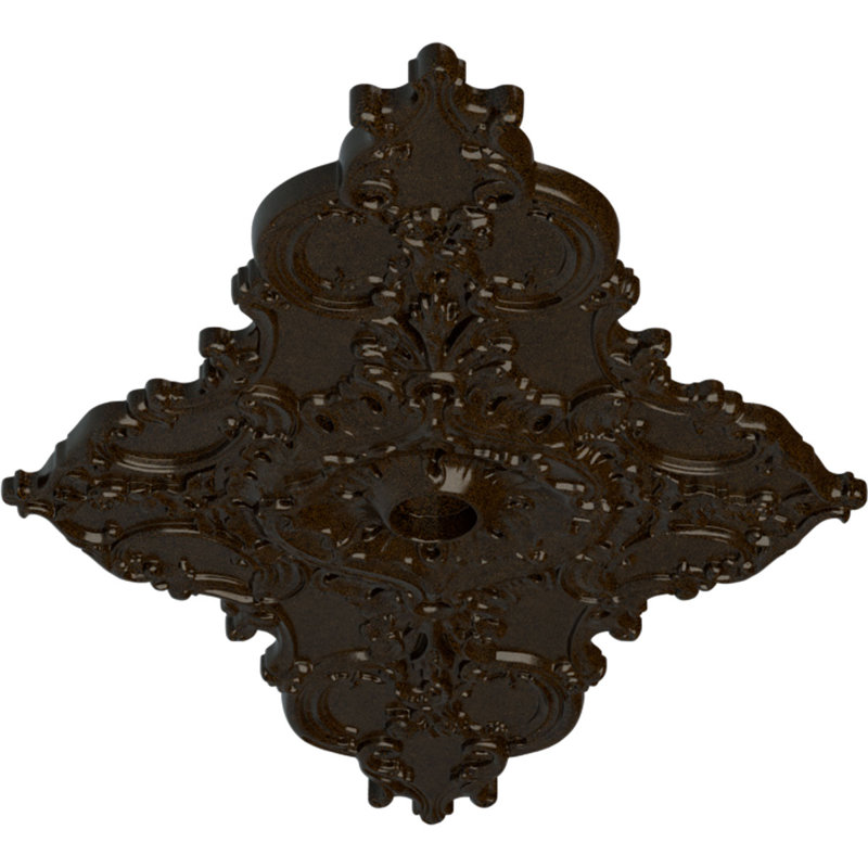 Endurathane Melchor Diamond Ceiling Medallion, 67 1/4"W x 43 3/8"H x 4"ID x 2"P (Fits Canopies up to 4"), Hand-Painted Bronze Finish