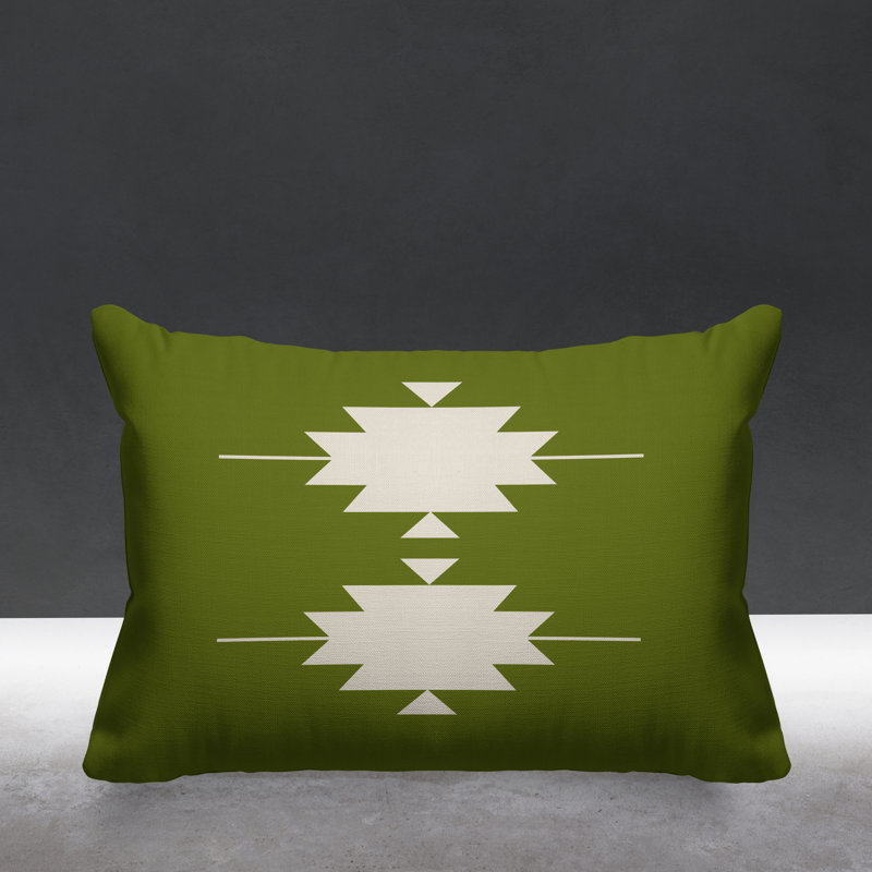Coussin intérieur / extérieur Sike Southwestern, Chartreuse