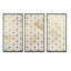 Yello and Golden Geometric Cubes - Ensemble de 3 reproductions encadrées sur toile-792396895-792396880