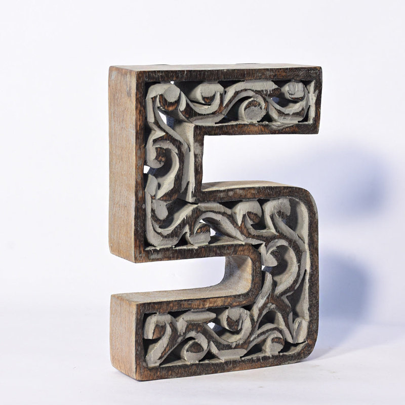 Eastford Text & Numbers Letter Block, Gray, 5