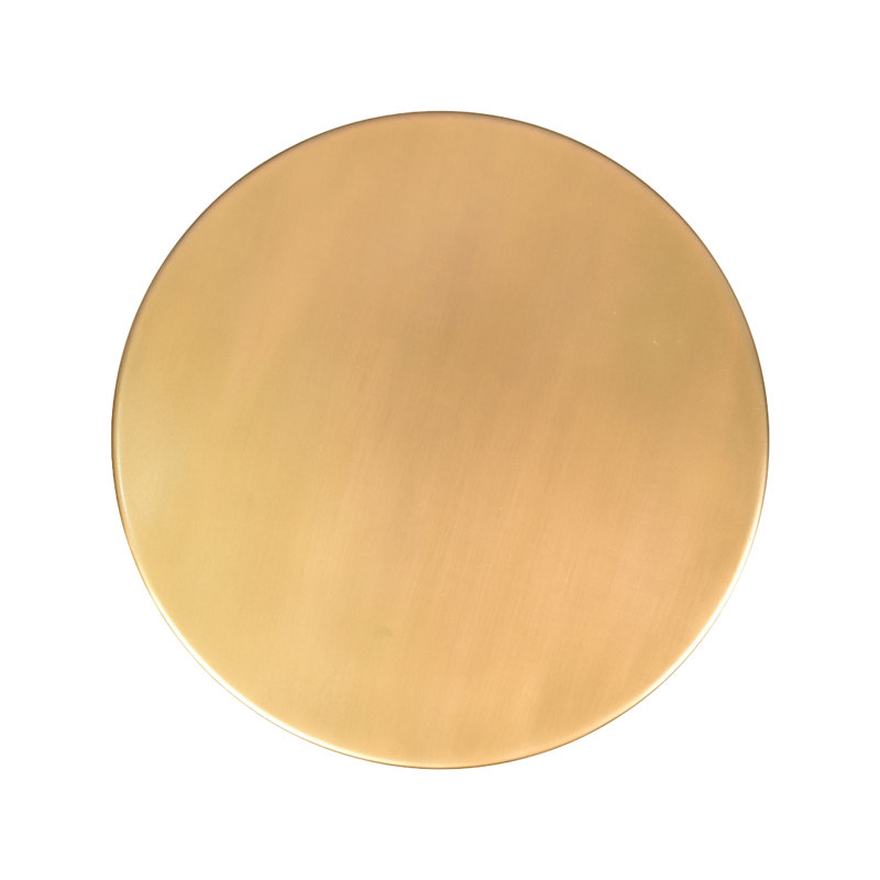 Shenna Handcrafted Solid Round Drum End Table, Gold