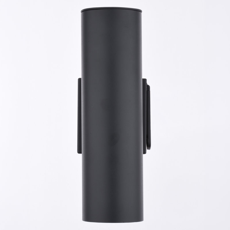 Berdeja 14.25 in. H 2-Light Textured Black Dusk to Dawn Sensor Outdoor Wall Sconce, Rust-Resistant Aluminum Metal Shade, Up-Down Wall Wash for Exterior Porch Patio Front Door or Garage