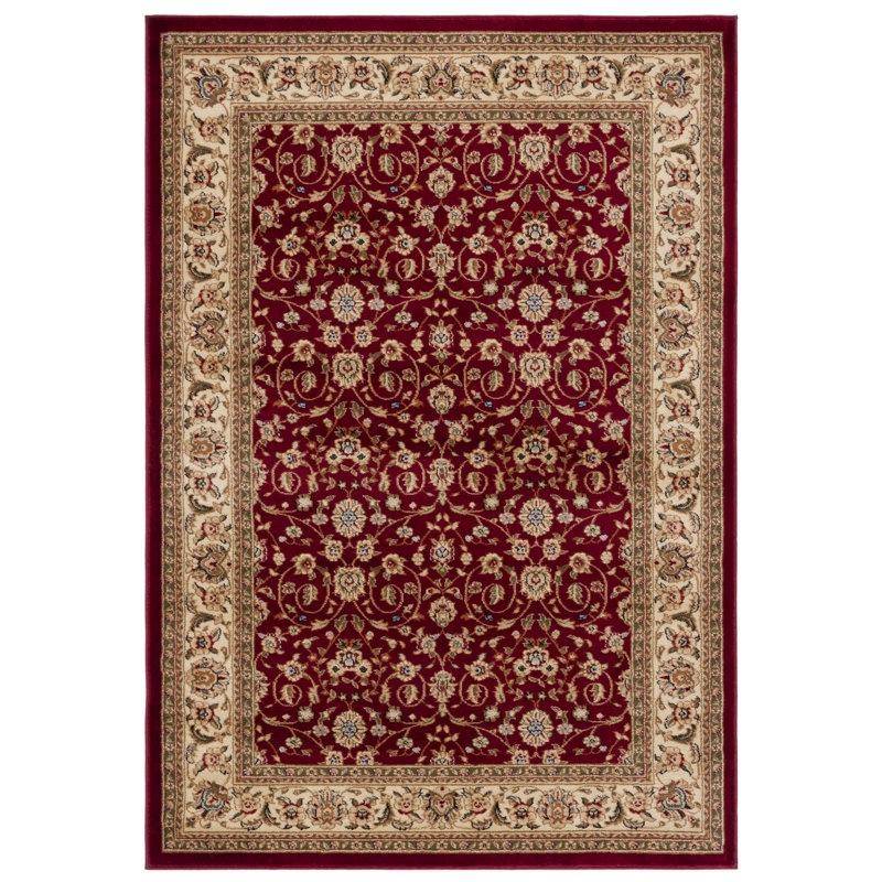 Klose Oriental Red/Ivory Area Rug, Rectangle 6' x 9'