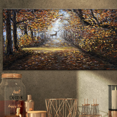 Reproduction d'animaux sur toile tendue, "Deer in the Park"