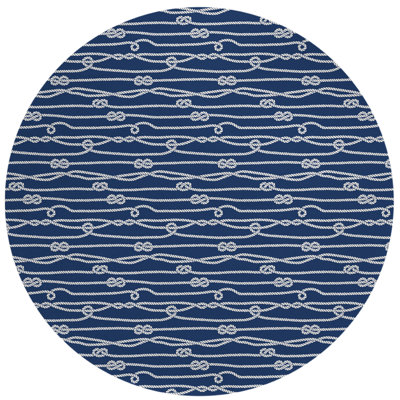 Tapis bleu intérieur / extérieur en polyester tissé à la machine Labette