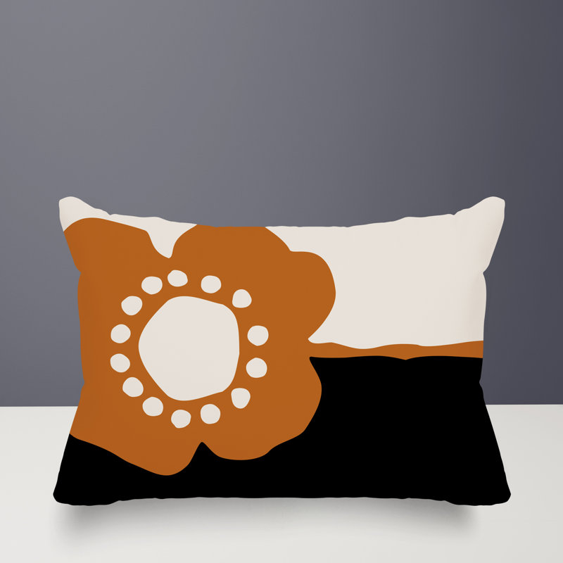 Coussin lombaire réversible intérieur / extérieur Sofi Minimalist, H 18 po x l 25 po, Orange brûlé