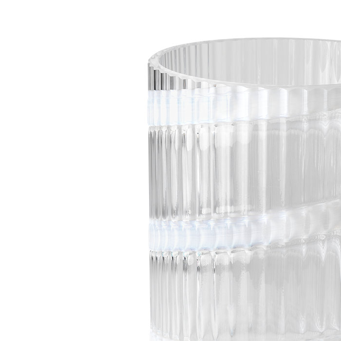 Vase Lyngby, blanc tourbillon, H: 9,8 po, H 9,8 po x l 5,7 po x P 5,7 po