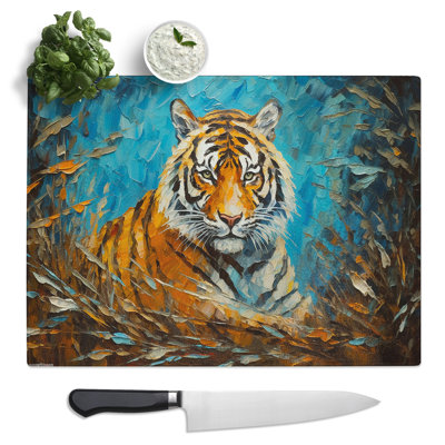 Tiger Palette Knife  Glass Chopping Board