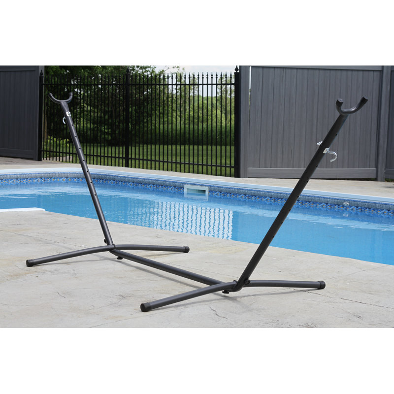 Carina Steel Standard Hammock Stand, Charcoal, 107cm H x 112cm W x 244cm D
