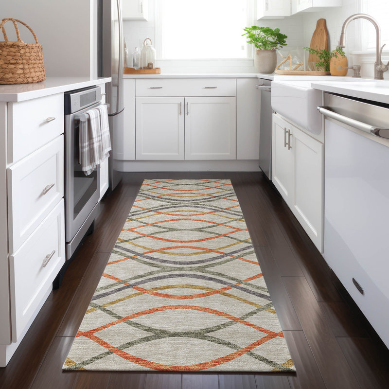 Lamanna Washable Abstract Indoor / Outdoor Rug, Runner 2'3" x 7'6"
