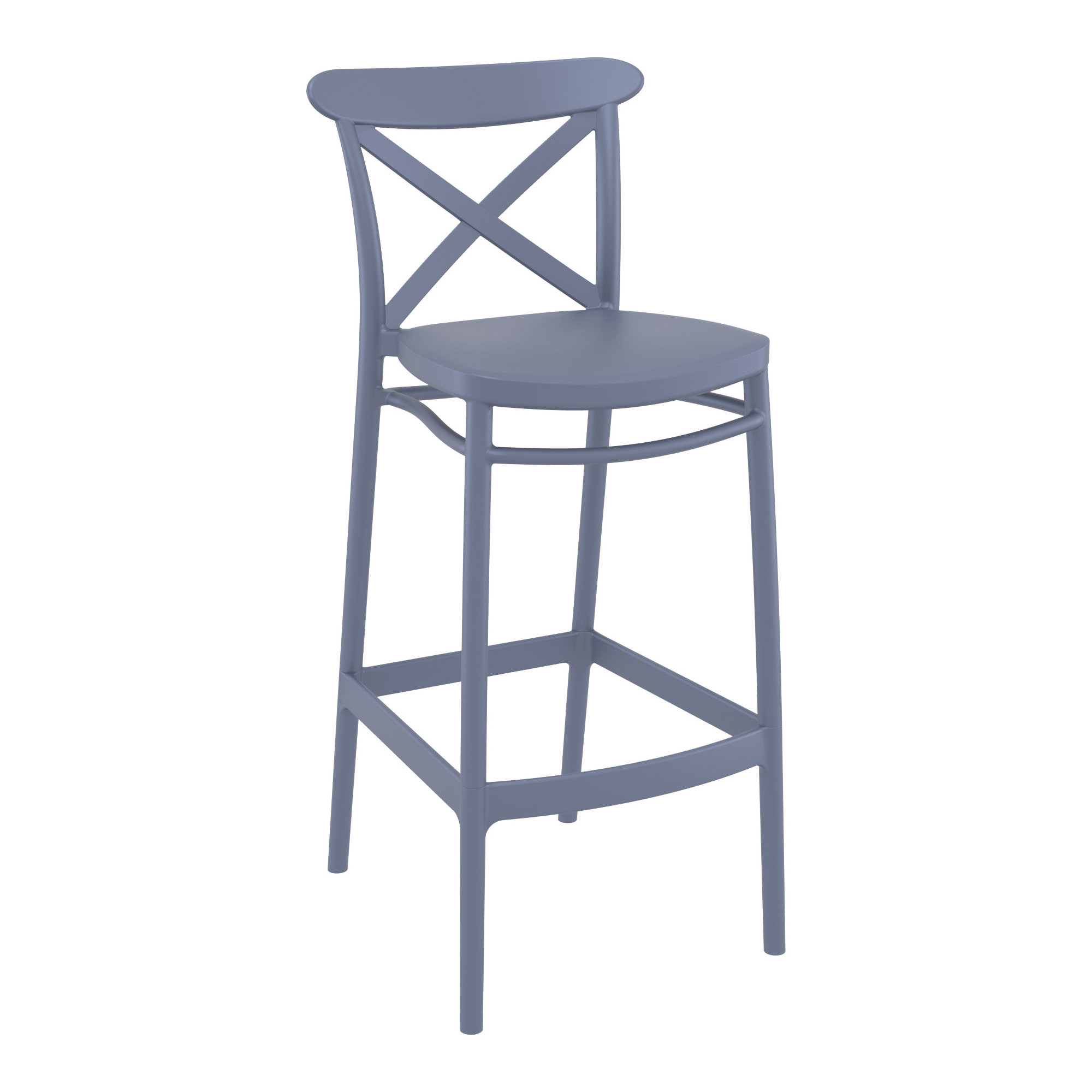 Bijou Outdoor Bar Stool, Dark Gray, Bar Stool (29.5" Seat Height)