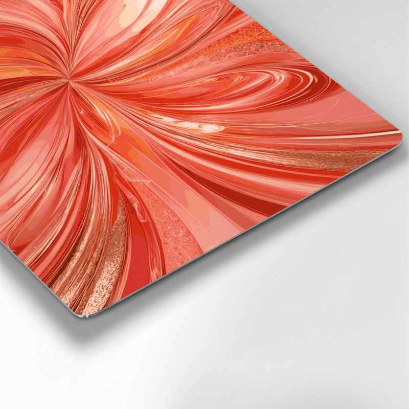 Digital Abstraction 15 Orange Metal Wall Art, 14" H x 11" W