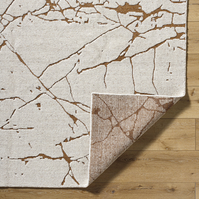 Arbora Hand Knotted Abstract Area Rug, Rectangle 6' x 9'