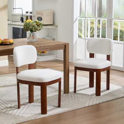 Chaises de salle à manger en bois, chaises de cuisine rembourrées en tissu