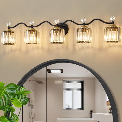 Emilion Dimmable Bathroom Vanity Light With Crystal Shade