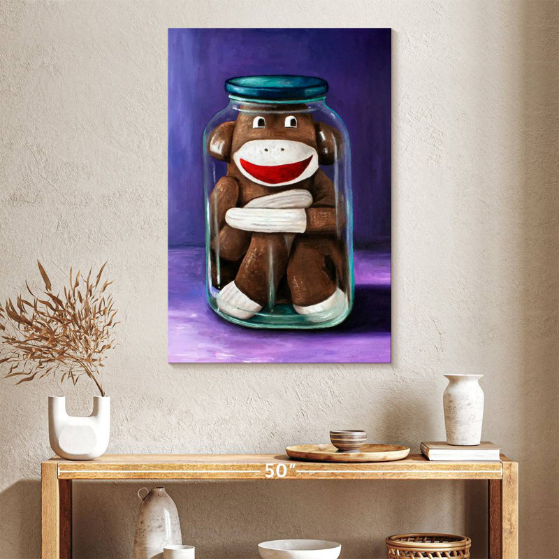 Ketti Preserving Childhood Sock Monkey, 39" H x 26" W