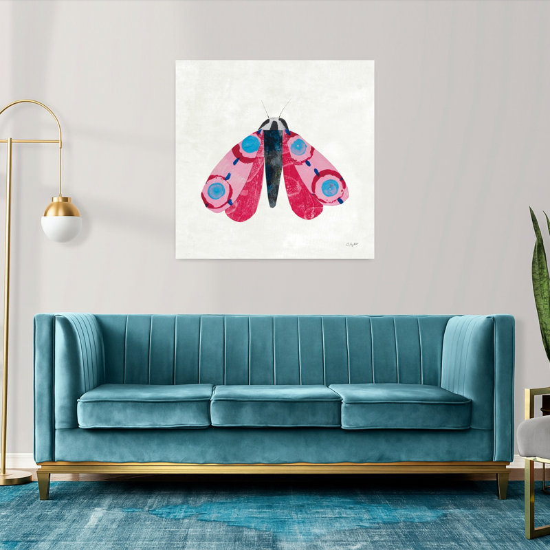 Collage insectes I, papillon contemporain, H 36 po x l 36 po