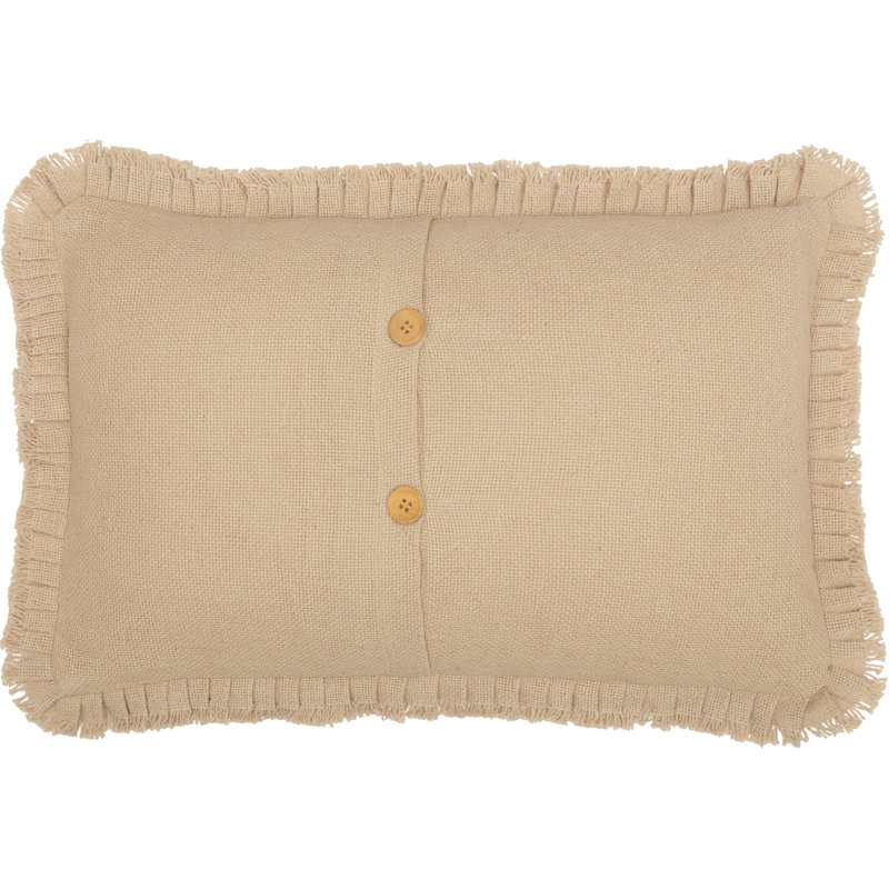 Burlap Natural Cotton Reversible Throw Pillow, Vintage Tan, Polyester