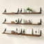 Ensemble de tablettes murales en bois avec supports en acier, tablettes flottantes pour le salon, la chambre à coucher et la salle de bain