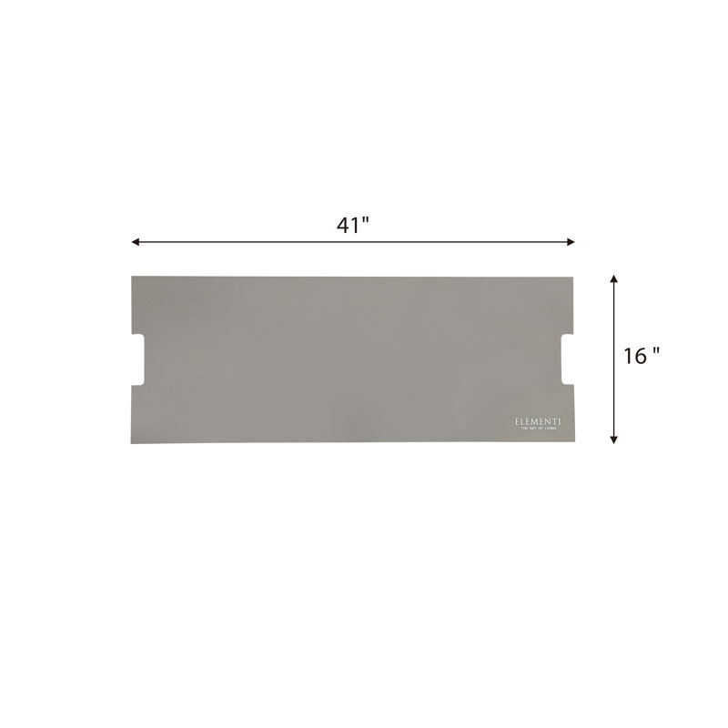 Elementi - Andes Fire Table Stainless Steel Lid | Light Grey | Rectangular | 41 X 15, Gray