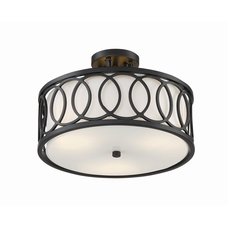 Graham 3 - Light Semi Flush Mount, Black
