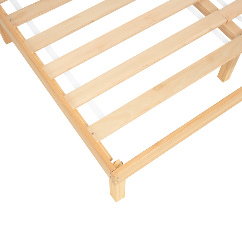 Kailianna 14'' Solid Wood Platform Bed – Durable Wooden Bed Frame with Tall Design for Extra Heavy Duty Support and Timeless Style