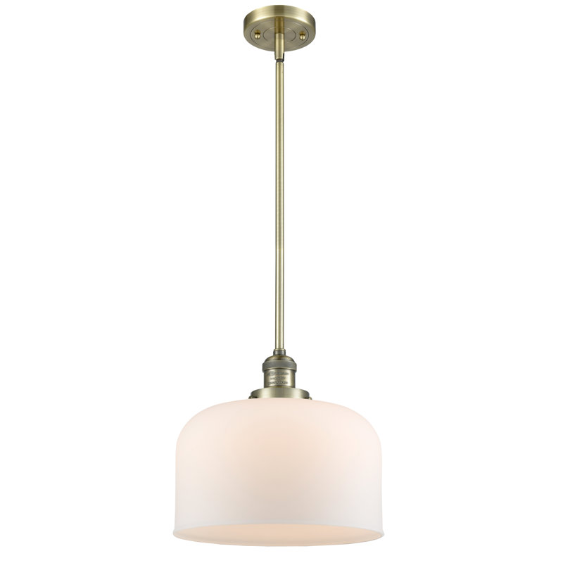 Celaya 1 - Light Pendant, Matte White Cased, Antique Brass, 13" H x 12" W x 12" D