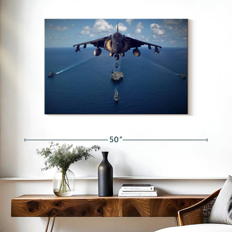 Navires et jet militaire Mait, H 26 po x l 39 po
