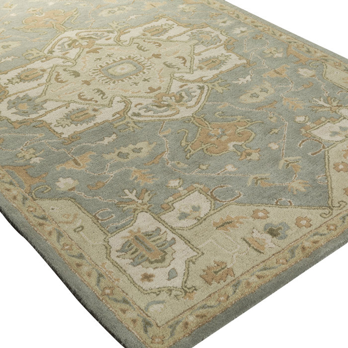 Tapis oriental multicolore en laine touffeté à la main BuckHill, Rectangle 6 pi x 9 pi