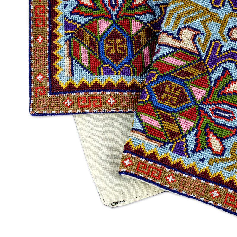 Yulduzoy Mamadiyorova Square Pillow Cover, Orange/Blue/Purple/Olive