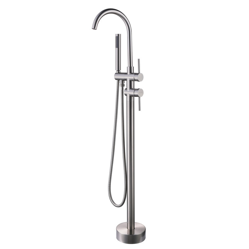 Floor Tub Filler, Brushed Nickel
