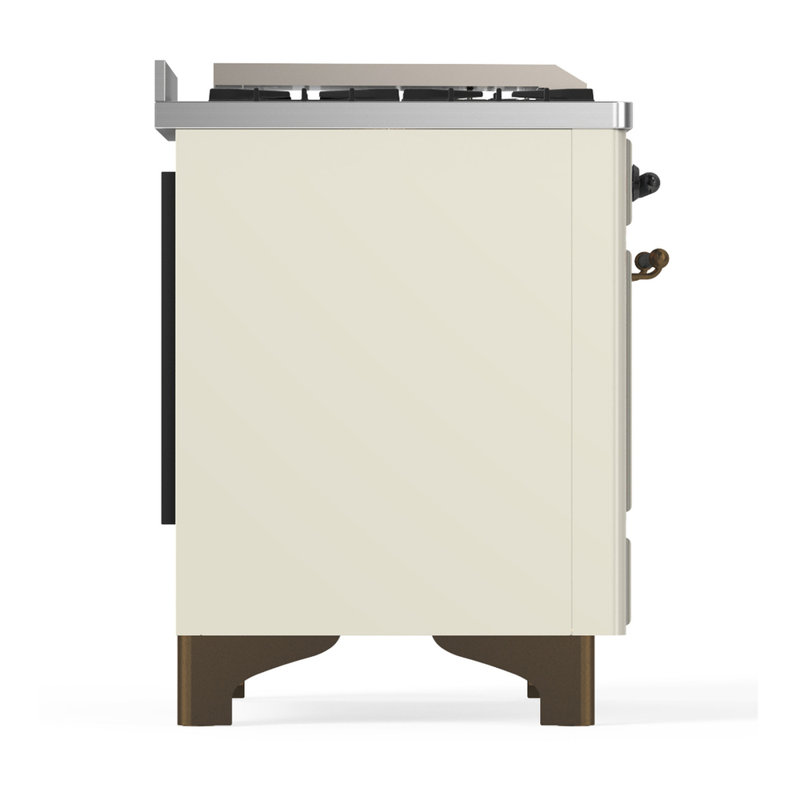 Majestic III Series 40 Inch Dual Fuel Range with 6 Sealed Burners, Griddle, in White (Natural Gas, Copper Trim), Burnished