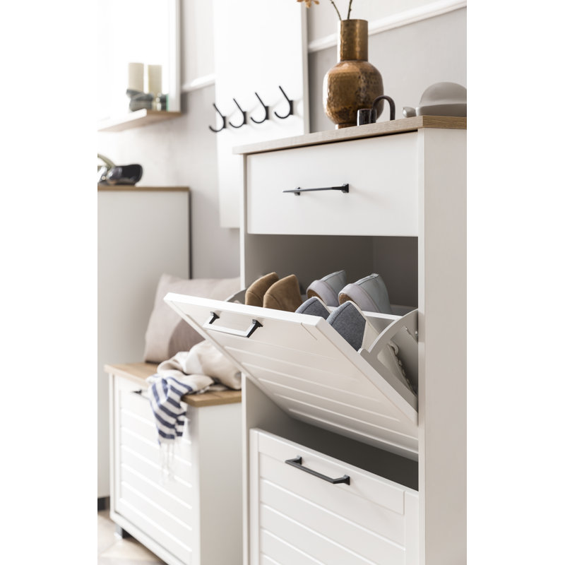 Alapaha Storage Bench, Brown/White