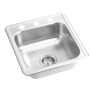 Drop-In Single Bowl Stainless Steel Kitchen Sink, 3, 20-Gauge