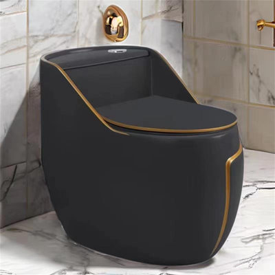 WATERMONY 1.45 Gallons GPF Elongated Comfort Height Floor Mounted One-Piece Toilet (Seat Included)