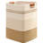 Cotton Woven Laundry Hamper with Leather Handles