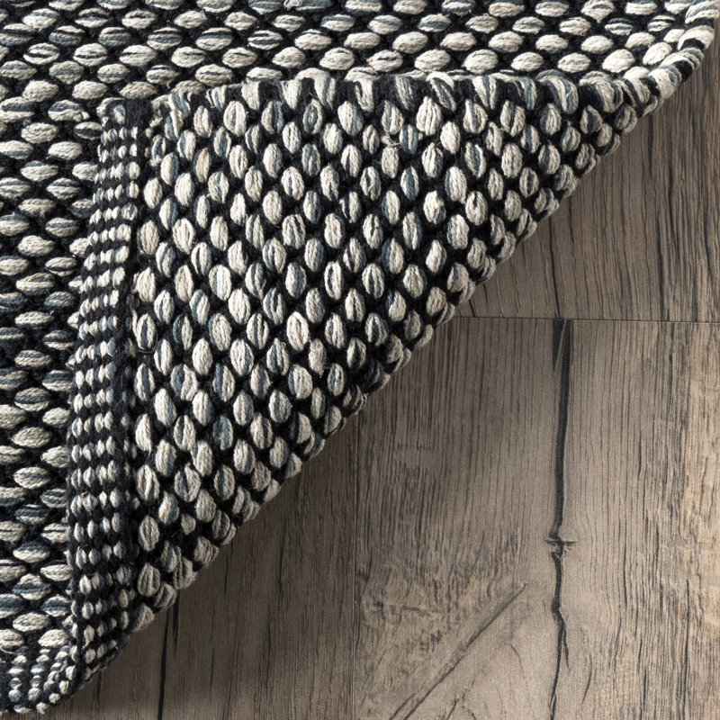 Parnell Eco-Friendly Handmade Tufted Soft Cotton Gray/Black Area Rug, Runner 2'6" x 8'