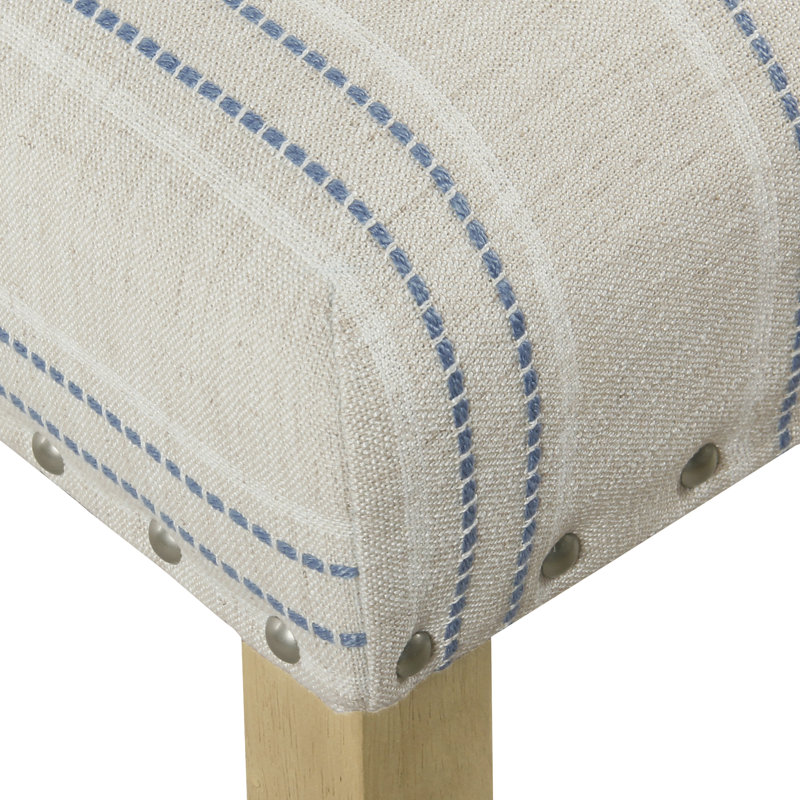 Chaise rembourrée Fyllen, Blanc / bleu
