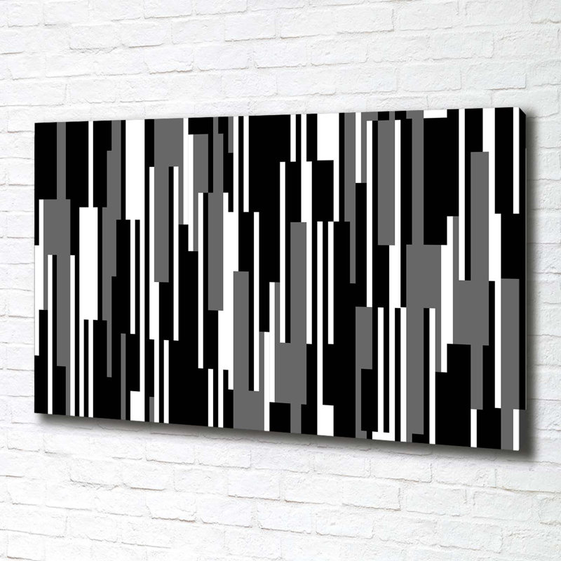 Black And White Lines - Wrapped Canvas Print