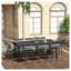 Outsunny 75" Rectangular Outdoor Dining Table for 8, Aluminum Patio Table with Metal Frame, Black