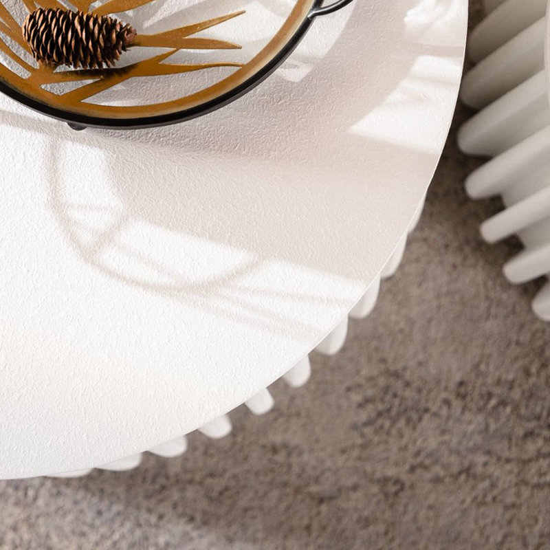 Sake Modern Round Storage Table Set with Lift-Off Lid
