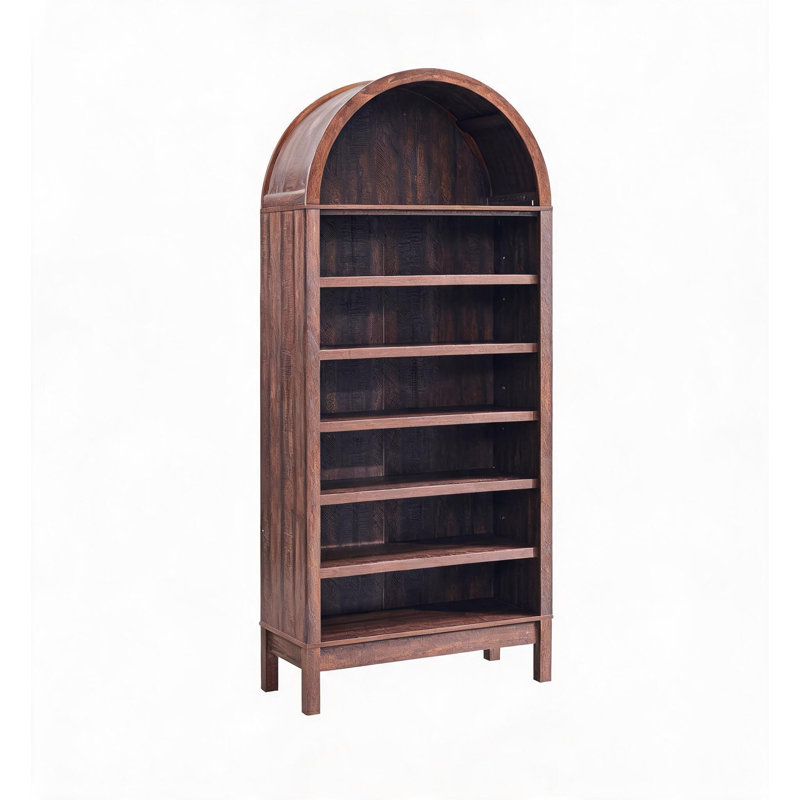 Bibliothèque 70 pouces à 8 niveaux avec tablettes réglables pour le couloir du salon, 70.87" H x 31.1" W x 13.78" D, Brown