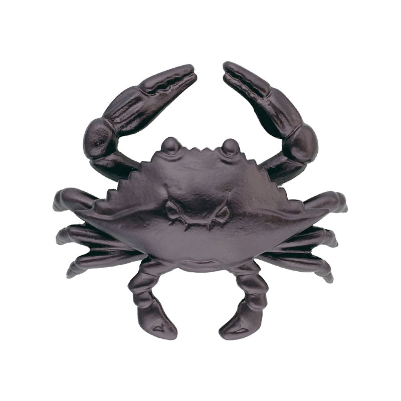 Blue Crab Door Knocker, 4.5" x 5.25" x 1.75", Matte Black